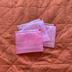 Glossier Set of 3 Pink Pouches